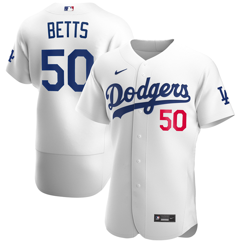 2020 MLB Men Los Angeles Dodgers Mookie Betts Nike White 2020 Home Official Authentic Player Jersey 1->los angeles dodgers->MLB Jersey